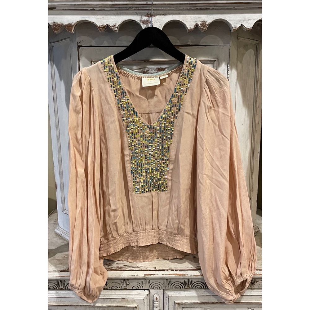 Maeve Anthropologie Kirstie Sequin Pleasant Blouse